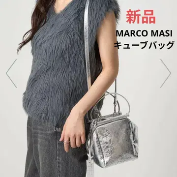새상품 MARCO MASI 큐브 백 마르코 마시 숄더 실버