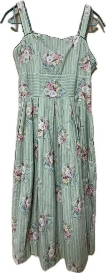 제인 마플 꽃무늬 스트라이프 점프 스커트