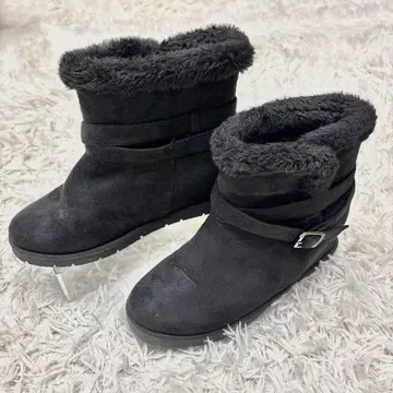 Lee 리 어그 부츠 블랙 벨트 659027 24cm