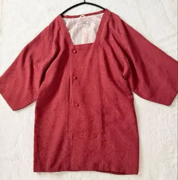 도행 코트 리메이크품 소재 빨간색 캐주얼 겉옷 버튼 달린 기모노 설날