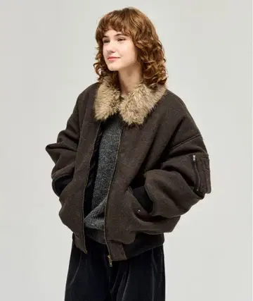 블루종 아우터 / 퍼 멜톤 플라이트 재킷