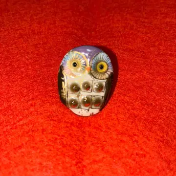 올빼미 칠보 세공 디자인 브로치