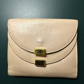 끌로에 핑크 베이지 이단 접이식 지갑