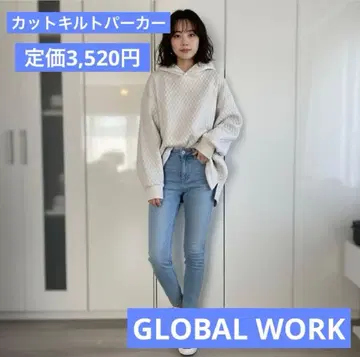 4533 [ GLOBAL WORK ] 컷 퀼트 후드티 M 사이즈