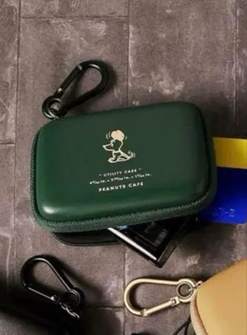 피넛 카페 스누피 유틸리티 케이스 그린
