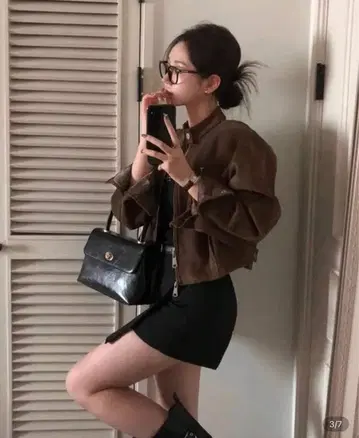 한국 스타일 빈티지 스탠드 카라 지퍼 포켓 루즈핏 오토바이 자켓 코트