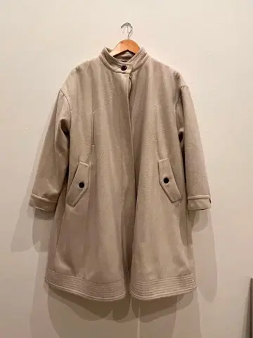 노카라 베이지 롱 코트