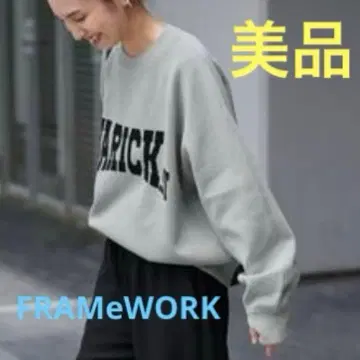 FRAMeWORK 프레임워크 자카드 로고 SWAET 니트 그레이A