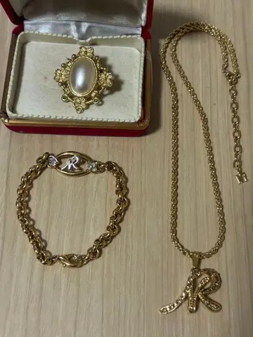 [ 새상품급 ] 목걸이 팔찌 브로치 3점 세트