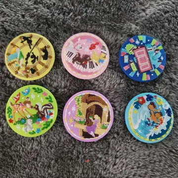 디즈니 자수 캔뱃지 6개 세트 미사용품