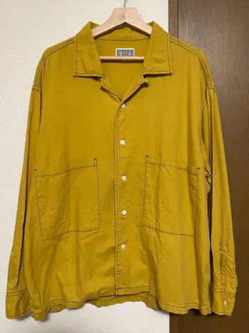 머스타드 컬러 긴팔 셔츠 M