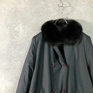 퍼 탈부착 가능한 롱 코트 그레이 이너 포함 아우터 컬러 코트