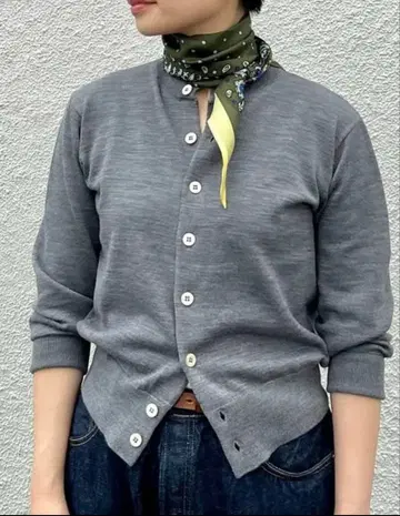 45R 빗질 천축 가디건 그레이 45rpm