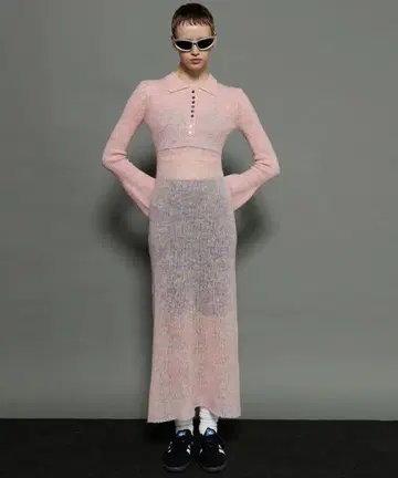 MAISON SPECIAL 시어 니트 폴로 원피스