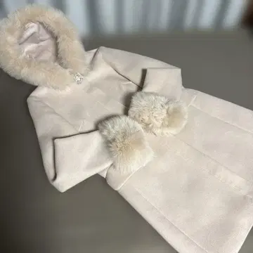 새상품급 아푸와이저 리셰 후드 퍼 부착 5way 코트 핑크/폭스 M