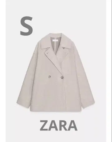 ZARA 소프트 더블 브레스트 코트 라이트 베이지 S 사이즈