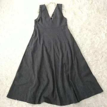 UNIQLO 유니클로 슬리브리스 롱 원피스 M 그레이 점퍼 스커트