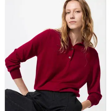 메리노 폴로 스웨터 유니클로