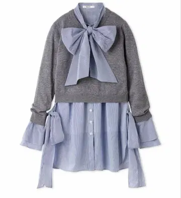 snidel 레이어드 보타이 튜닉