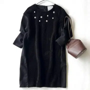 비어즐리 BEARDSLEY 고급 성숙/러블리 펄 비쥬 이소재 원피스