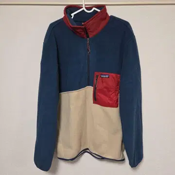 patagonia 플리스 자켓 L 네이비/베이지/레드