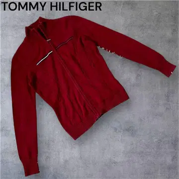 [ TOMMY HILFIGER 타미힐피거 ] 지퍼 니트 빨간색 XS