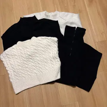 ZARA 크롭 니트 모노톤 4개 세트