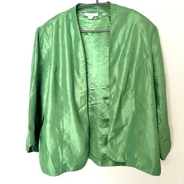 dressbarn XL 오픈 프론트 노카라 자켓 그린