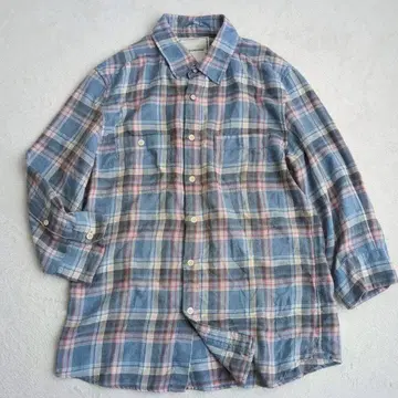 나노 유니버스 플란넬 셔츠 옴브레 체크 캐주얼 아메카지 L