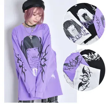 VOLCAN & APHRODITE 파츠은 GIRL 롱 T 보라색