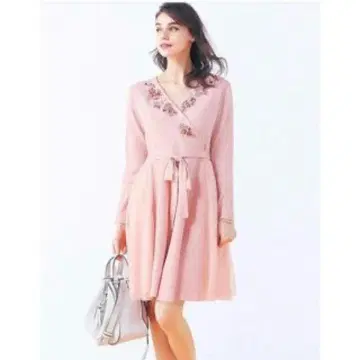 Chesty 플라워 쉬폰 카슈쿨 니트 원피스 사이즈 0