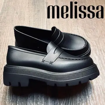 [미사용 새상품] Melissa 통굽 로퍼 레인슈즈 매트 블랙