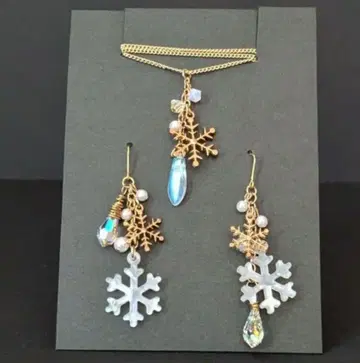 현품 한정 눈꽃 목걸이 귀걸이