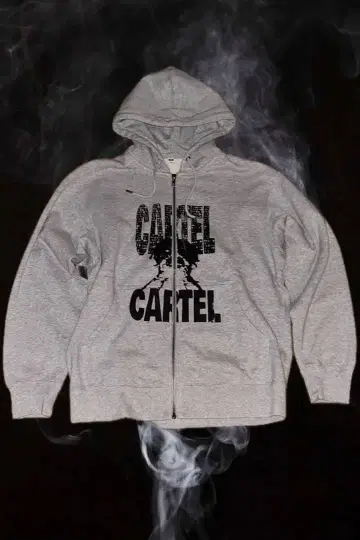CARTEL 그레이 집업 후드티 y2k 펑크