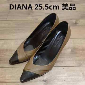 [당일 발송] 브라운 가죽 스틸레토 하이힐 Diana 25.5