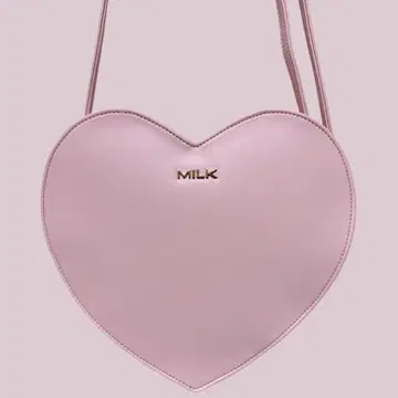 MILK 하트형 숄더백 핑크