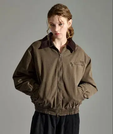 WETTEMPT 설퍼 다이 퀼팅 트윌 블루종 브라운