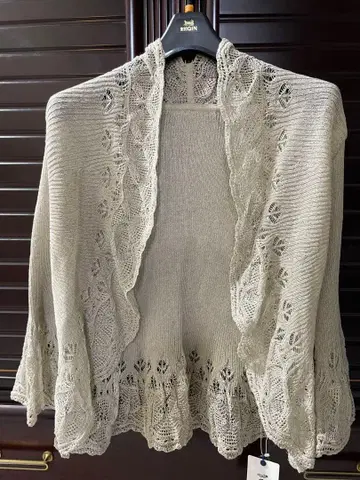 Chamois 레이스 가디건 베이지 오부 소매