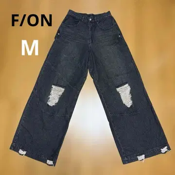 [ 거의 미사용 ] F/ON 빈티지 와이드 데님 블랙