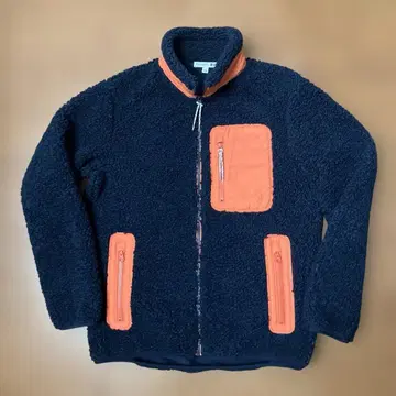 유니클로 UNIQLO ANDERSON 플리스 자켓 네이비 오렌지
