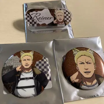 진격의 거인 신주쿠 마루이 늑대인간 라이너 캔뱃지 명찰