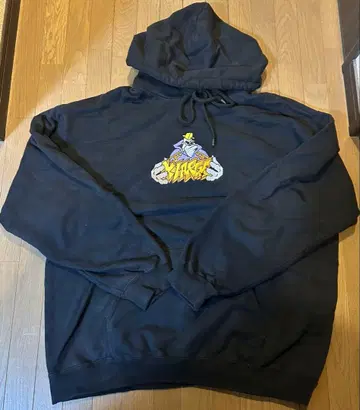 X-LARGE 그래픽 후드티 블랙