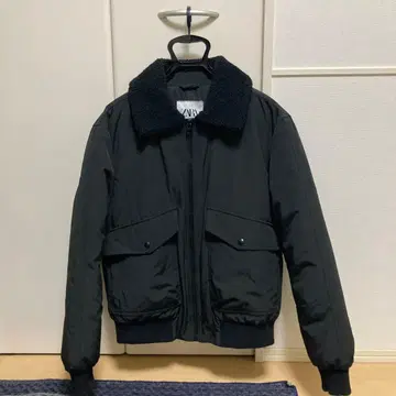 ZARA 보아 카라 부착 다운 자켓 M 블랙