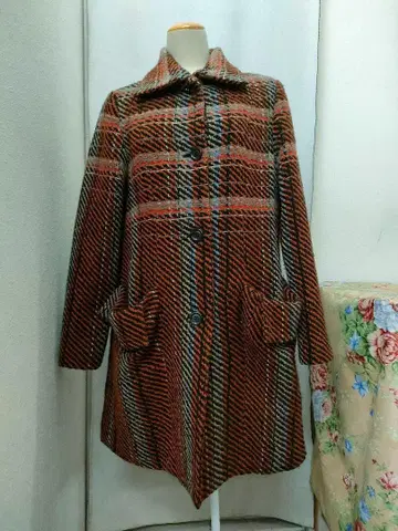 노쉬 케이코시 롱 코트 브라운 체크