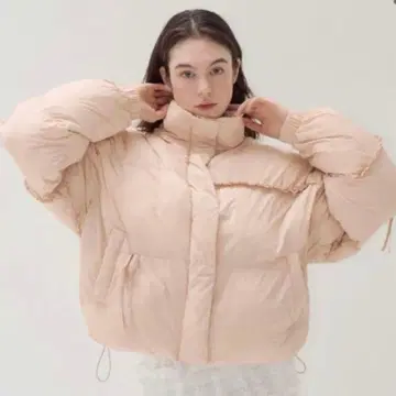 muguet frill ribbon down jacket