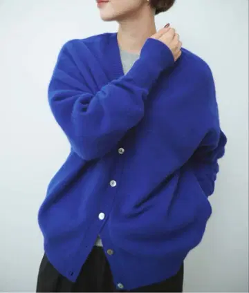 레릴 2way 폭스 혼방 가디건 ( 네이비 )