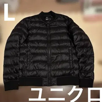 새상품급 유니클로 라이트 다운 MA-1 타입 블랙 L