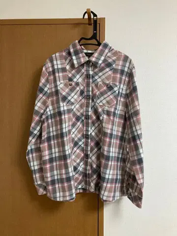 프론트 오픈 긴팔 체크 무늬 셔츠 여성용