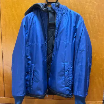파란색 나일론 자켓 L 사이즈 후드 부착