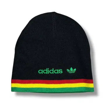 90s 아디다스 라스타 컬러 비니 니트 모자 빈티지